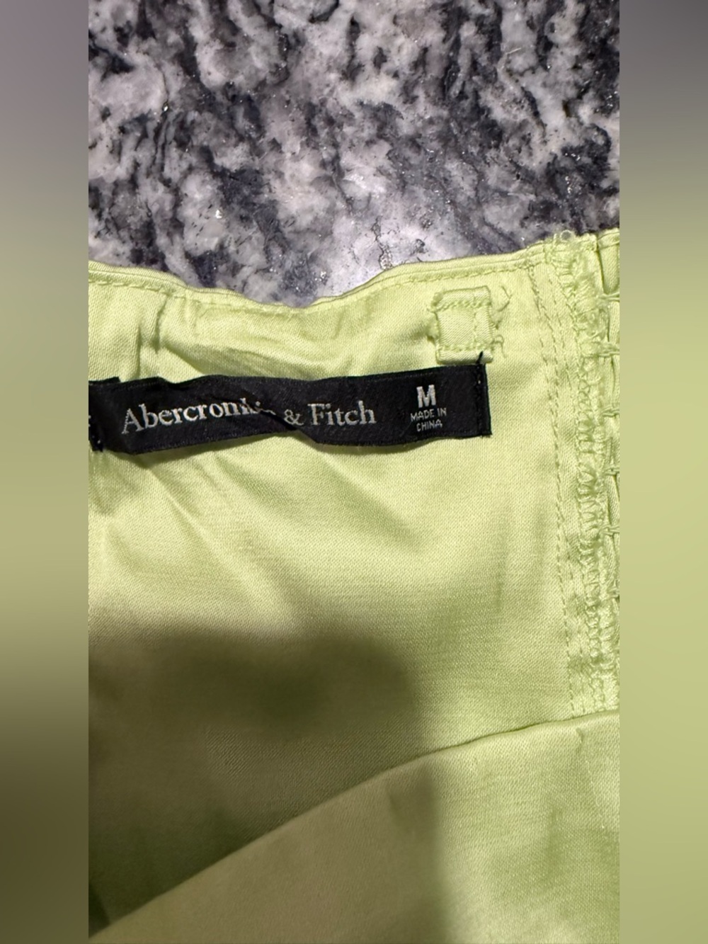 Abercrombie & Fitch Strapless Lime Green Satin Midi Dress - Picture 9 of 10